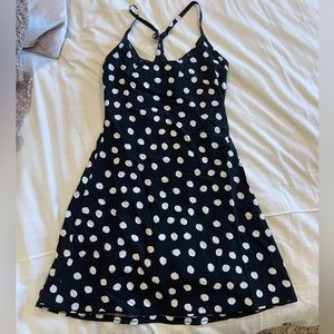 Outdoor Voices Exercise Dress, Black polka, size XXS